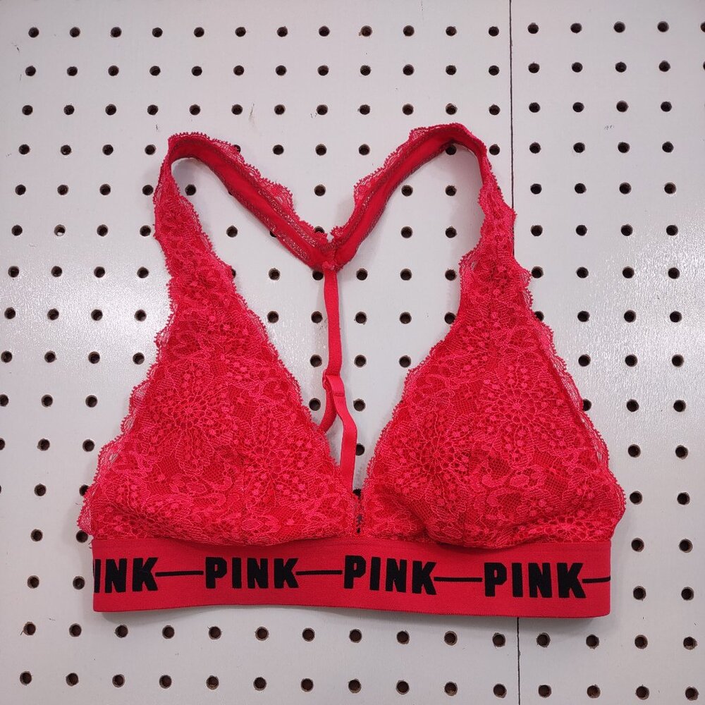 Victoria Secret PINK Red Lace Bralette, Size XS